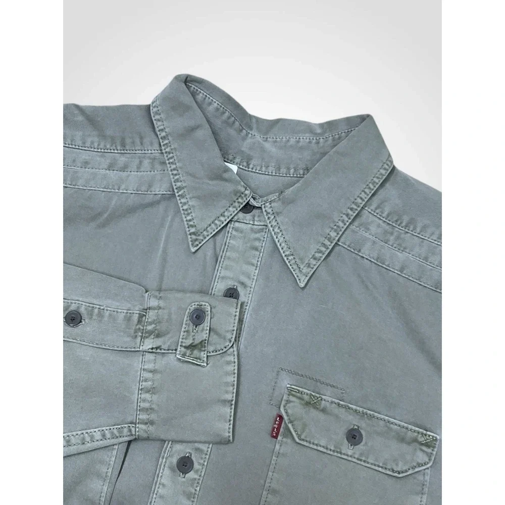 Levi Strauss & Co Jacket Mens XL Sage Green Heavyweight Shirt Jacket